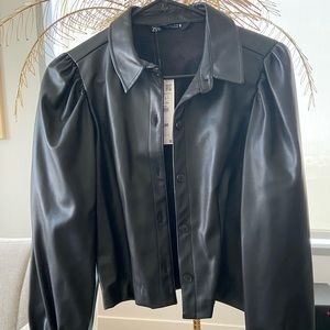 Zara Faux Leather Shirt